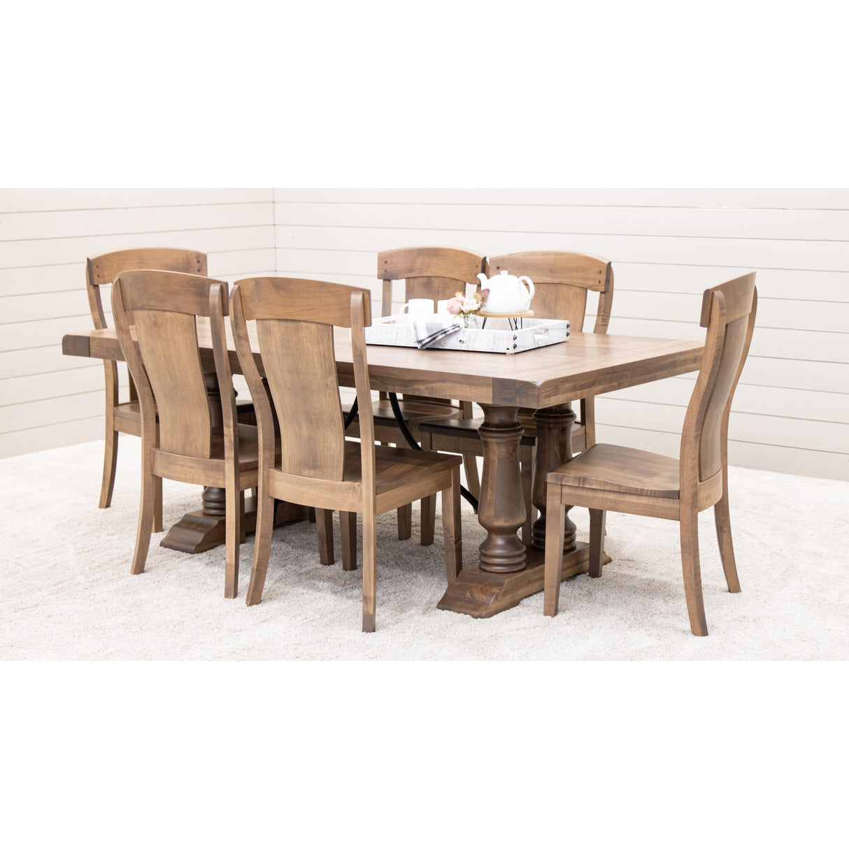 Alexandria Maple Wood Extending Dining Table with Built-Down Top | WB