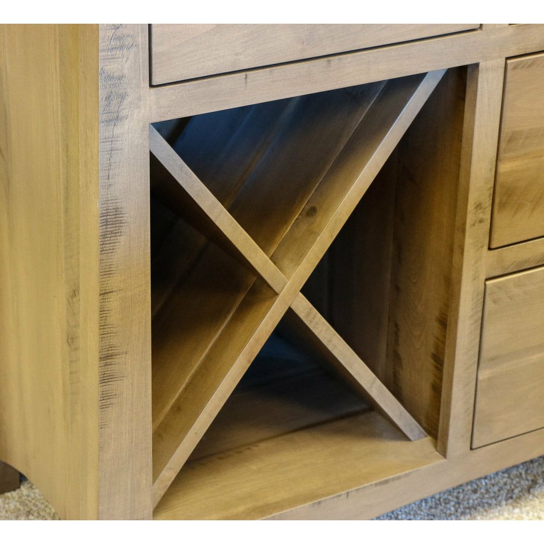 Alexandria Maple Wood Wine Buffet with Hutch Top | DCD