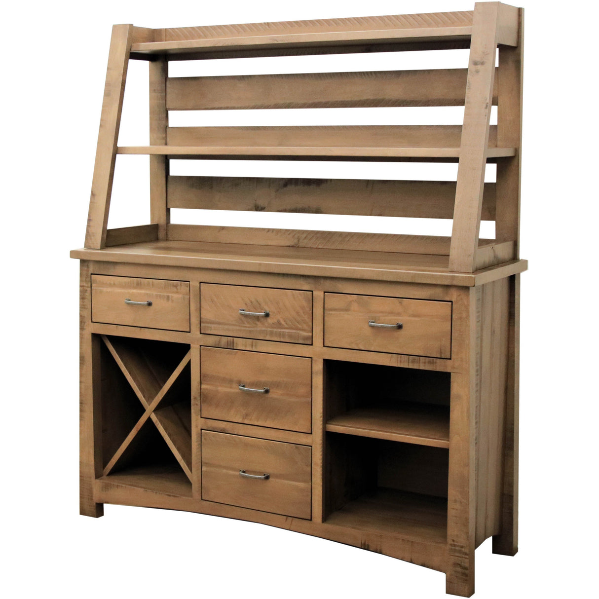 Alexandria Maple Wood Wine Buffet with Hutch Top | DCD