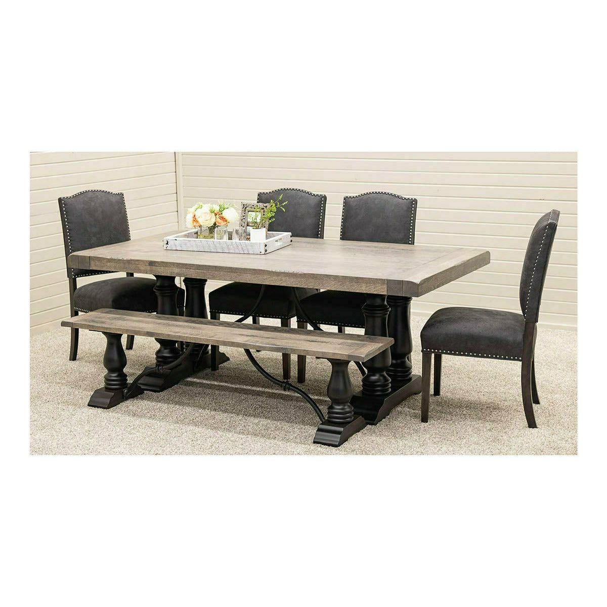 Alexandria Black & Wood Extending Dining Table with Built-Down Top | M-DK&RWO-GRB
