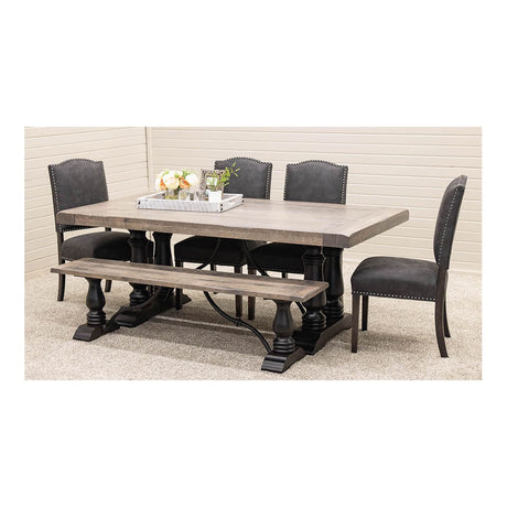 Alexandria Black & Wood Dining Bench | M-DK&RWO-GRB