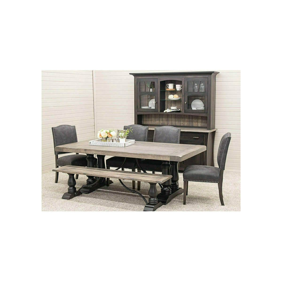 Alexandria Black & Wood Extending Dining Table with Built-Down Top | M-DK&RWO-GRB