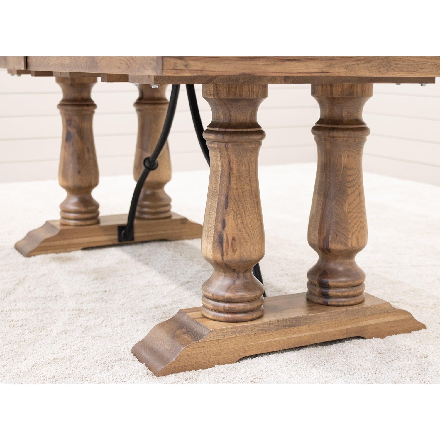 Alexandria Hickory Wood Extending Dining Table | WB