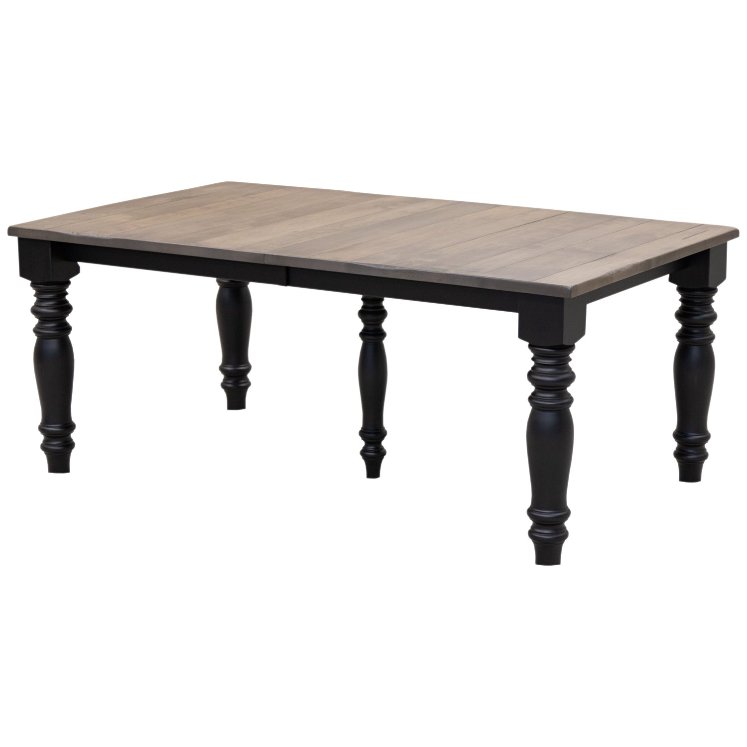 Arcadia Turned Leg Black & Wood Extending Dining Table | M-EB&DCD