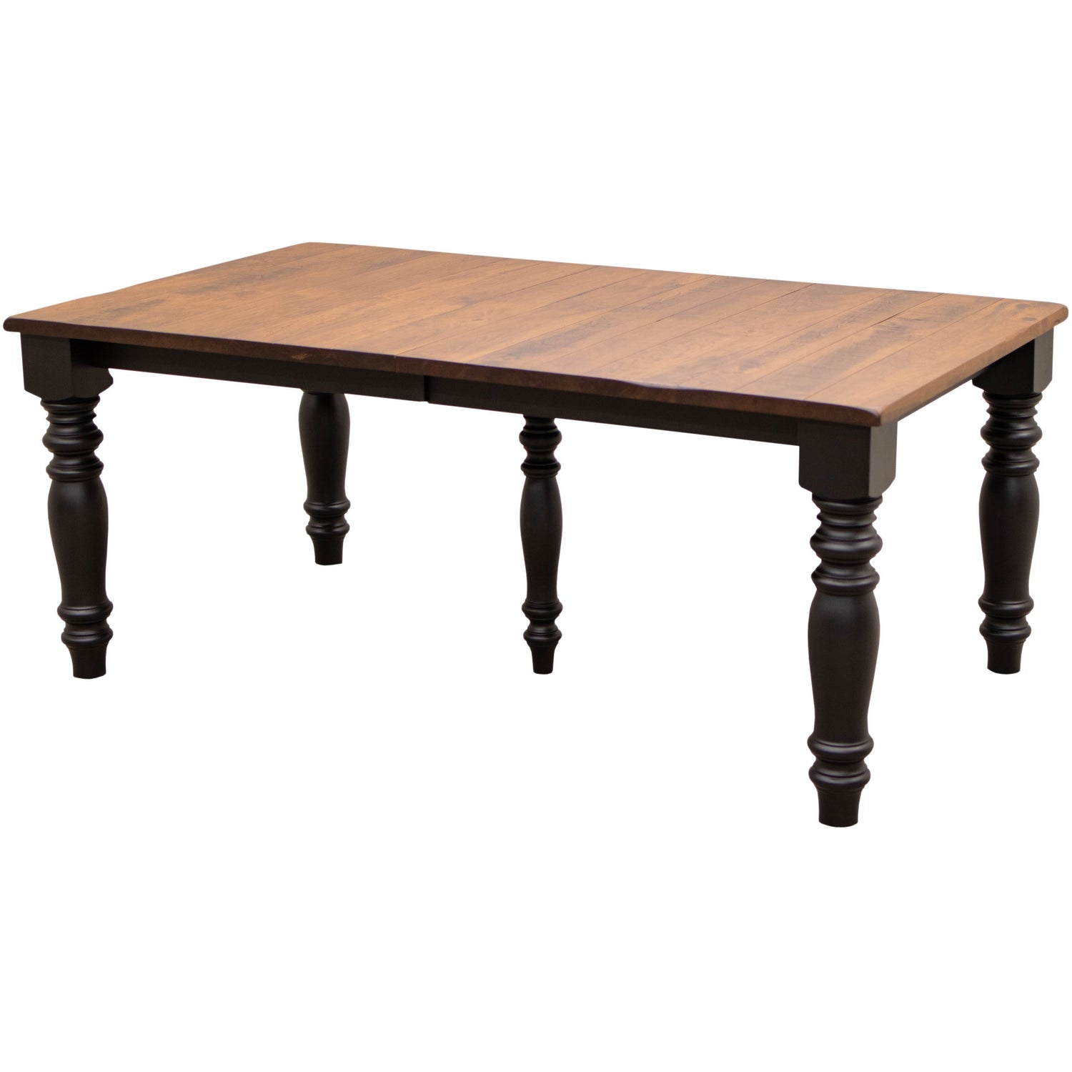 Arcadia Turned Leg Black & Wood Extending Dining Table | M-EB&C-GB