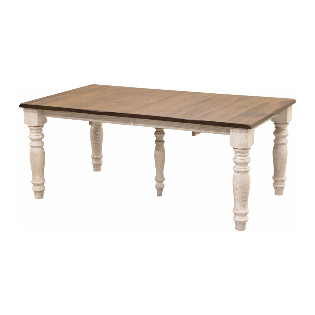 Arcadia Turned Leg White & Wood Extending Dining Table | O-CS&RWO-CO
