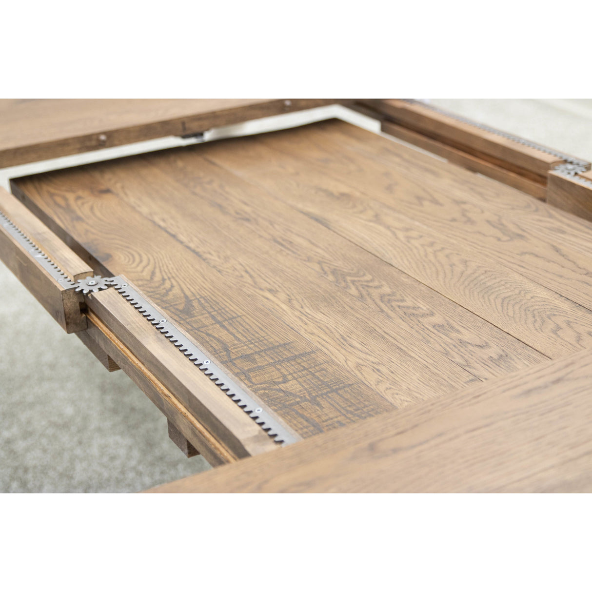 Arcadia Turned Leg White & Wood Extending Dining Table | O-CS&RWO-CO