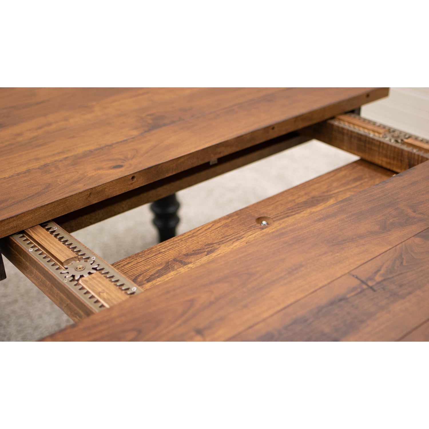 Arcadia Turned Leg Black & Wood Extending Dining Table | M-EB&C-GB