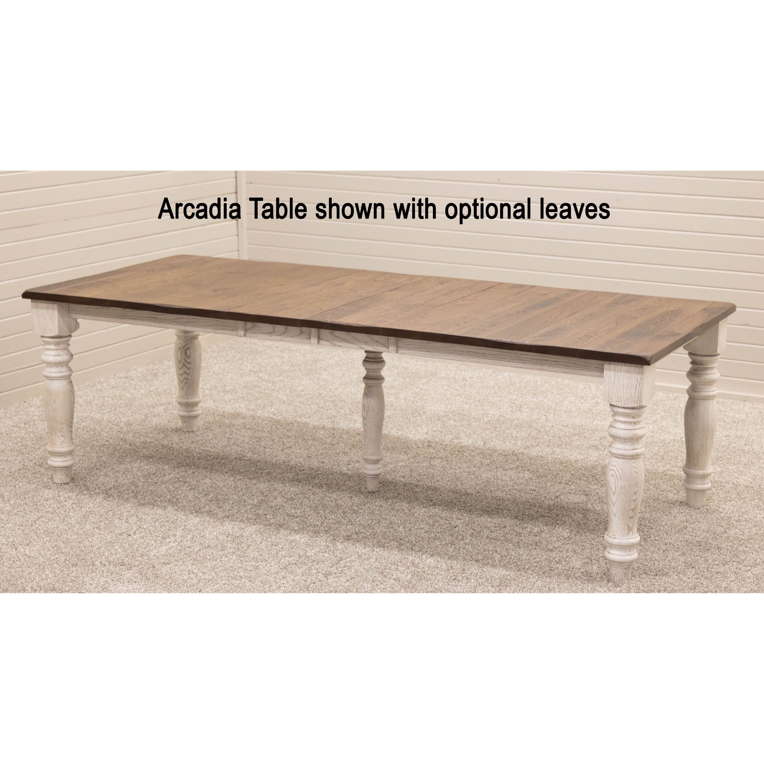 Arcadia Turned Leg White & Wood Extending Dining Table | M-CS&DCD