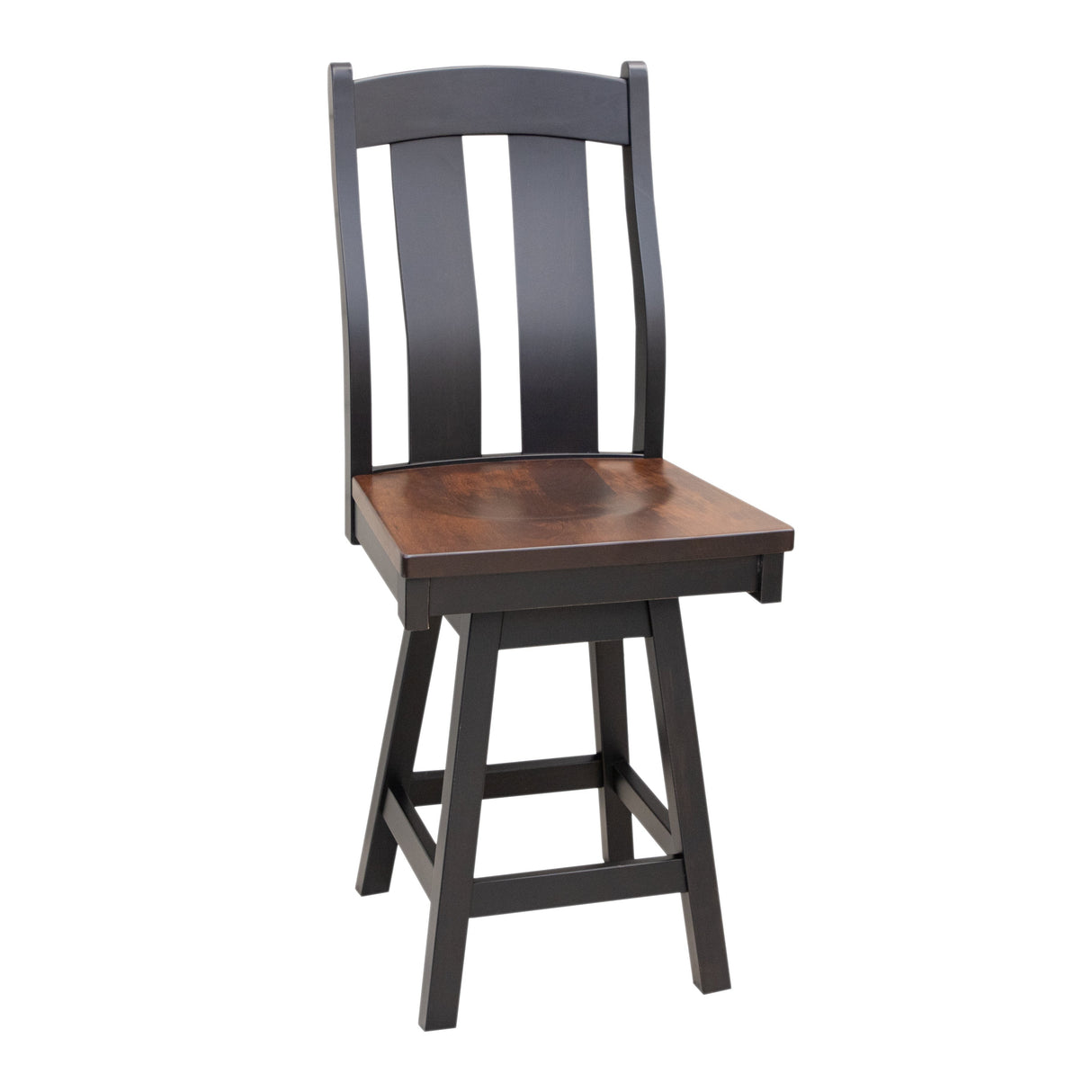 Arlington Black & Wood 24" Swivel Bar Stool | M-EB&C-GB