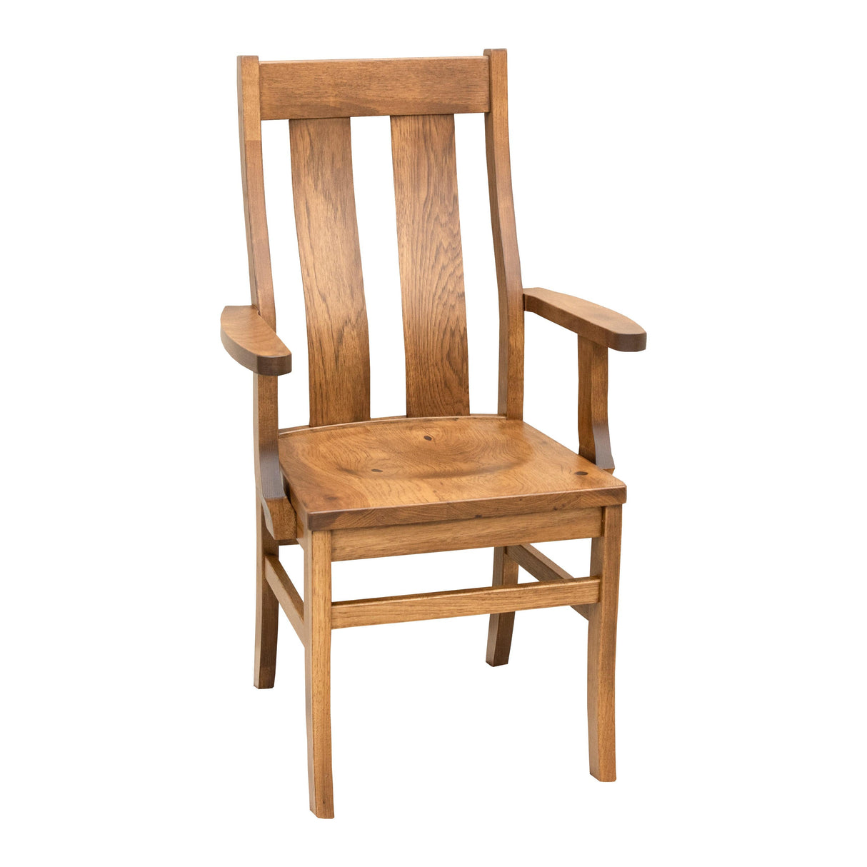 Arlington Straight Top Hickory Wood Arm Dining Chair | HC