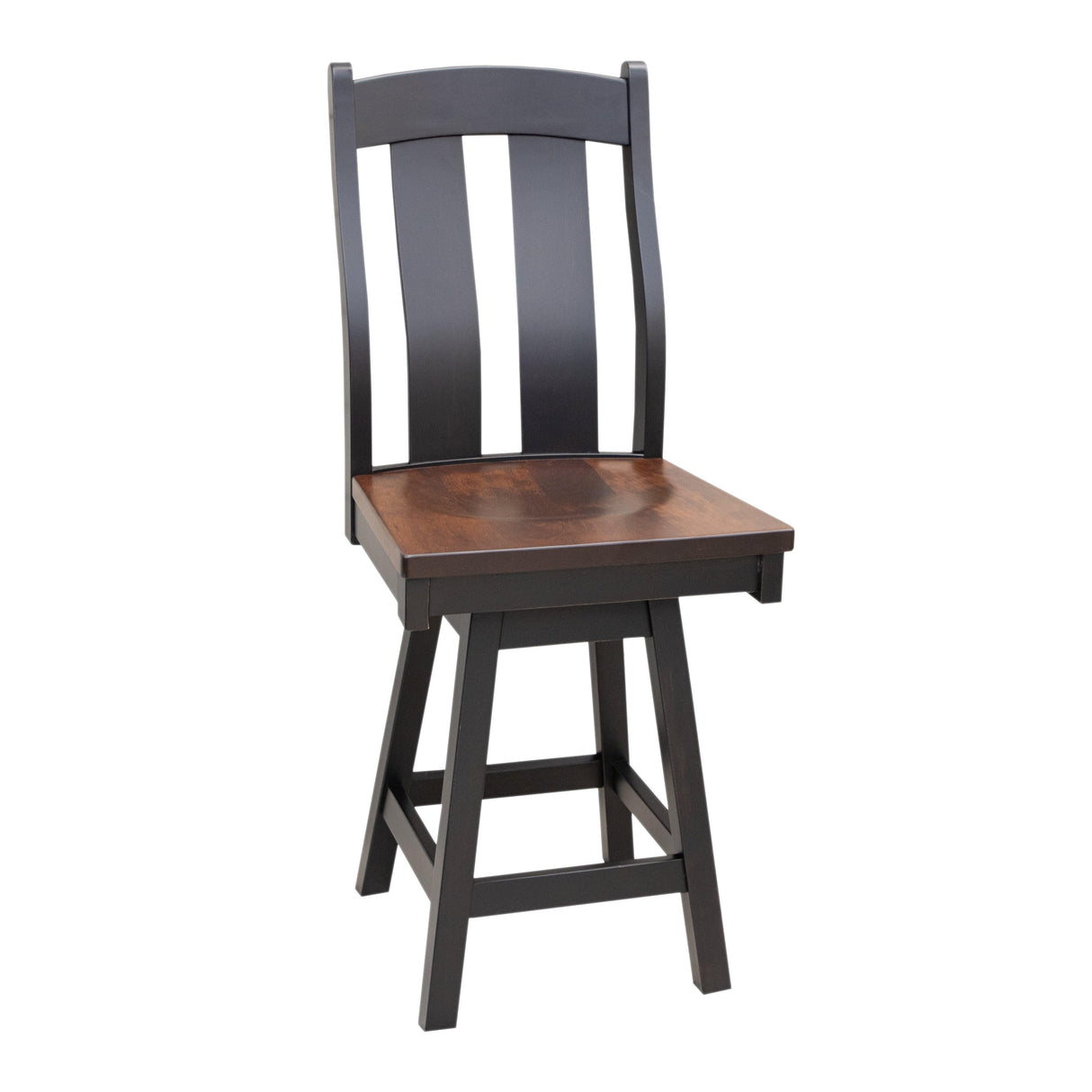 Arlington Black & Wood 24" Swivel Bar Stool | M-EB&C-GB