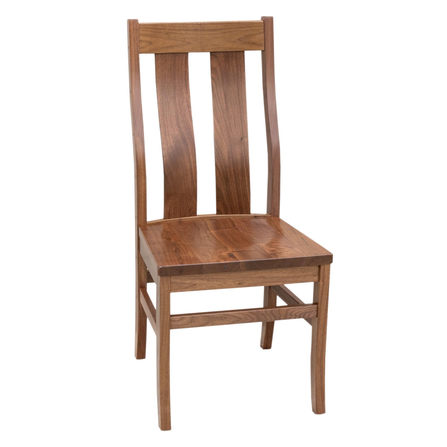 Arlington Straight Top Walnut Wood Side Dining Chair | NAT