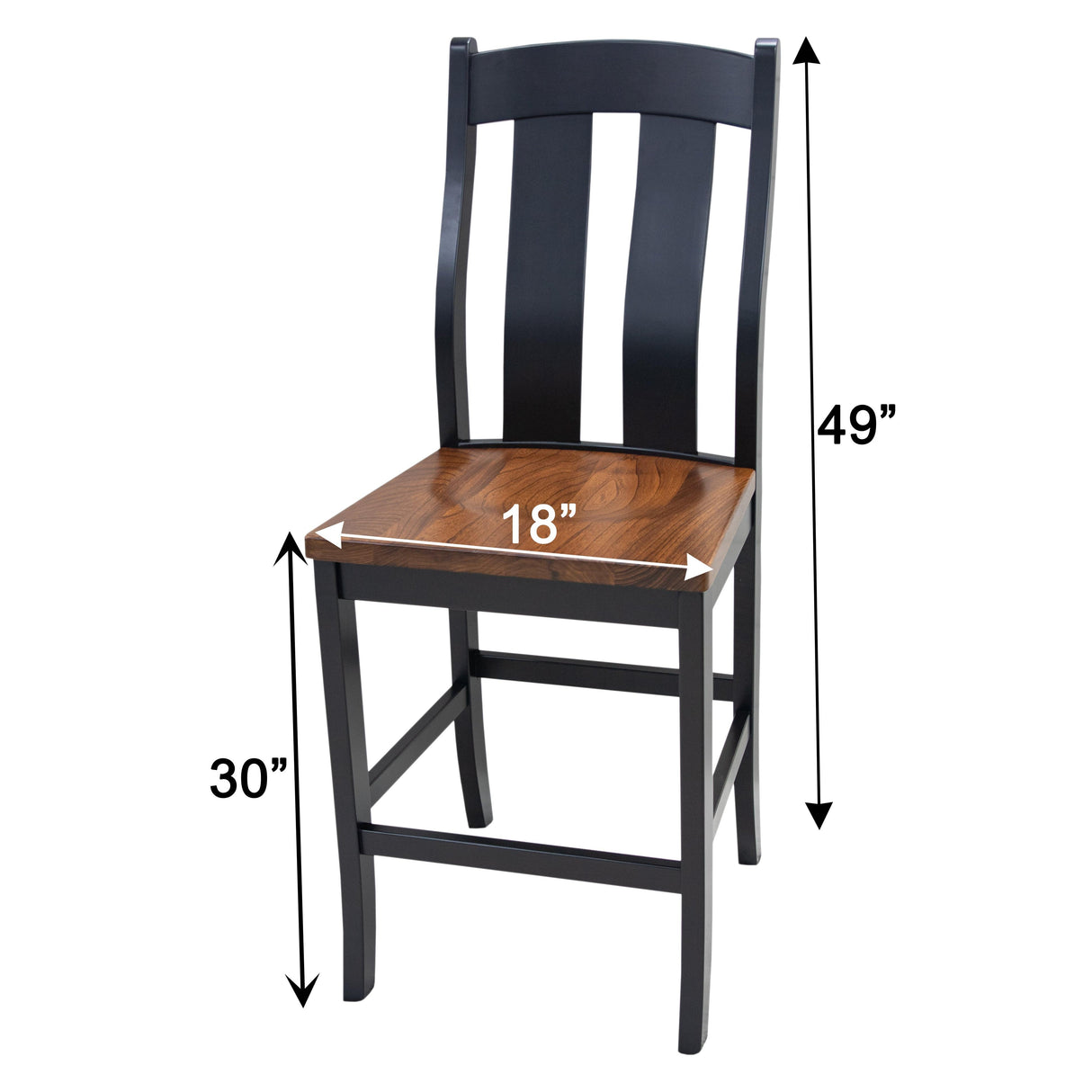 Arlington Black & Wood 24" Stationary Bar Stool | M-EB&E-MC