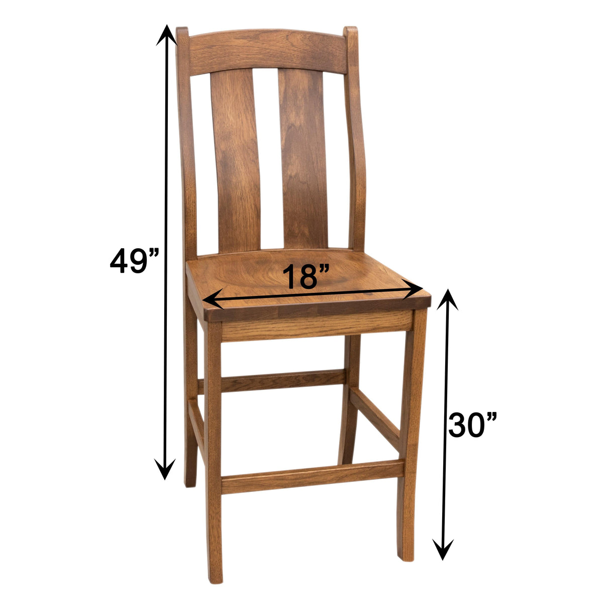 Arlington Black Maple Wood 24" Stationary Bar Stool | EB