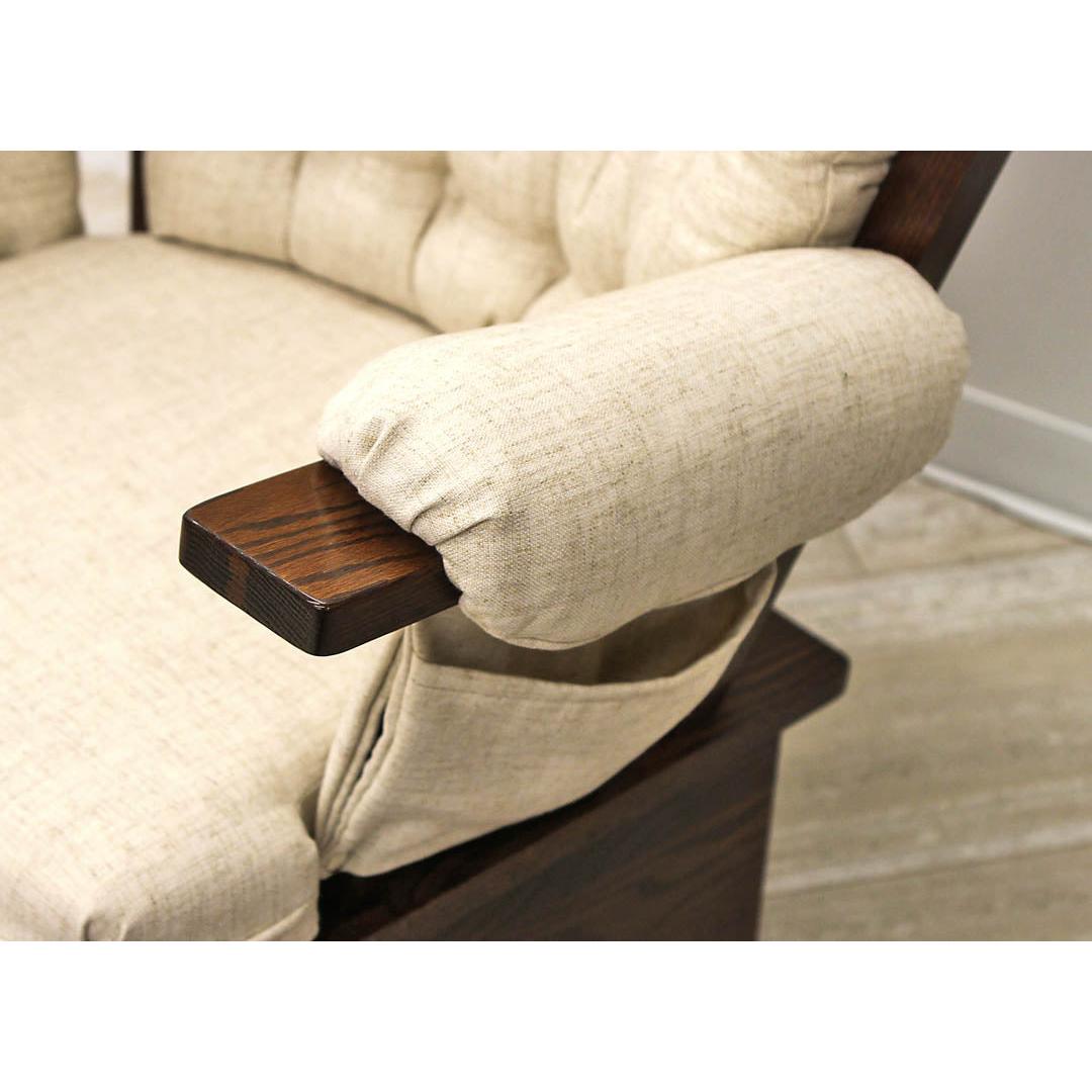 Traditional Oak Wood Swivel Glider Rocker & Ottoman | ASB-4275-K