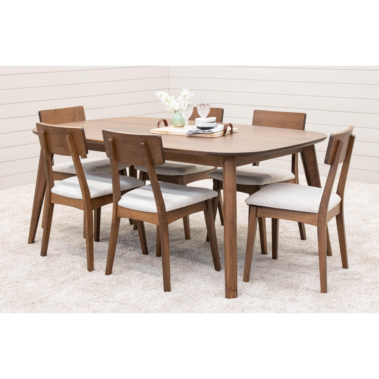 Astoria Mid Century Maple Wood Extending Dining Table | HC