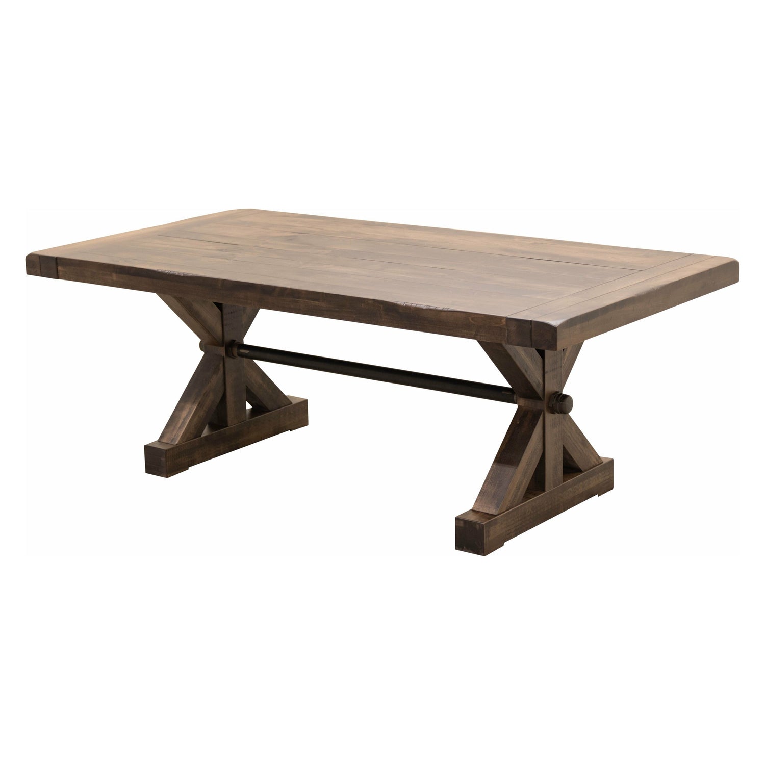 Auburn Maple Wood Extending Dining Table with Built-Down Top | CO