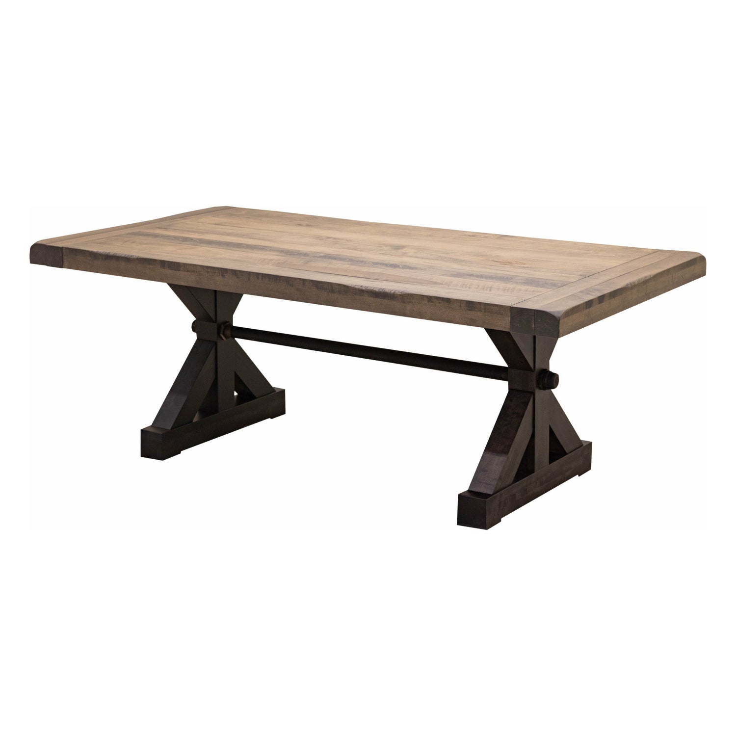 Auburn Black & Wood Extending Dining Table with Built-Down Top | M-DK&SP