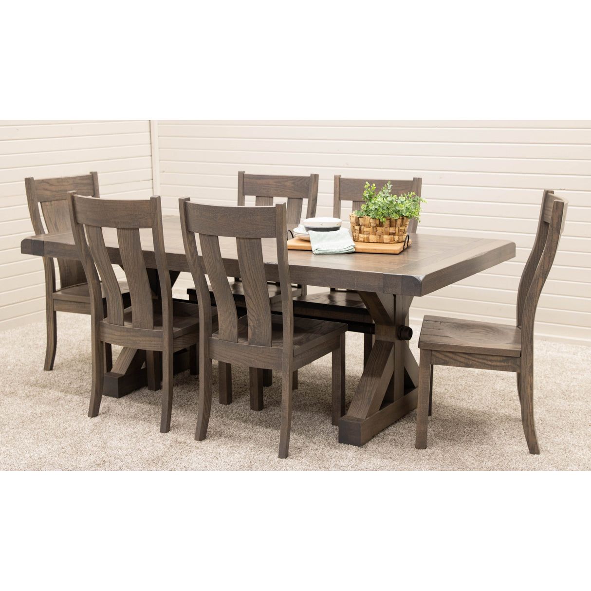 Auburn Oak Wood Extending Dining Table with Built-Down Top | AS