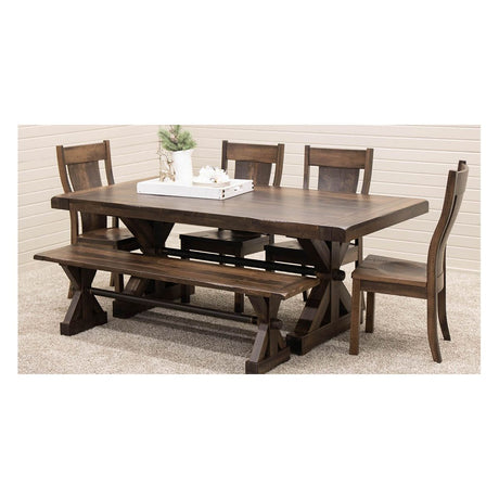 Auburn Maple Wood Extending Dining Table with Built-Down Top | CO