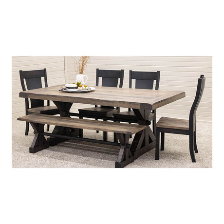 Auburn Black & Wood Extending Dining Table with Built-Down Top | M-DK&SP