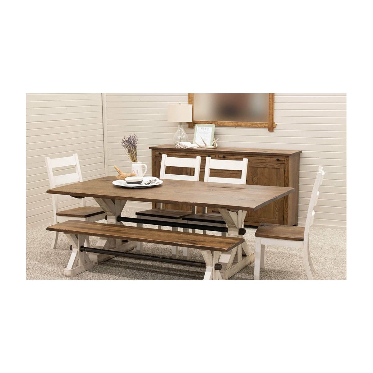 Auburn White & Wood Dining Table | M-CS&RQSWO-CO