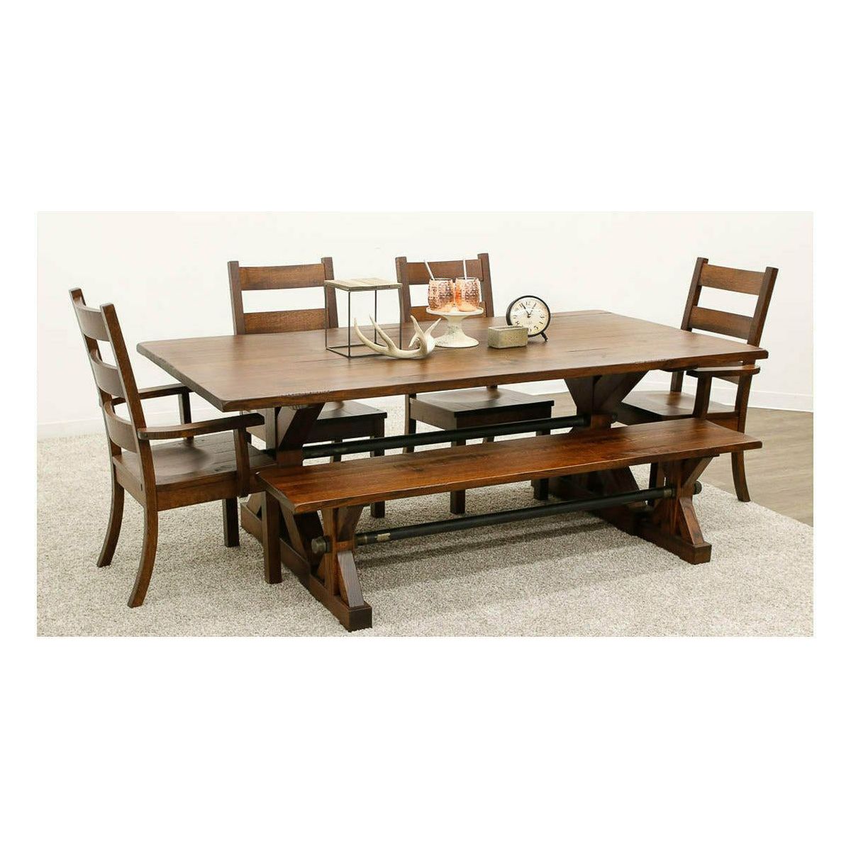 Auburn Quarter Sawn White Oak Wood Dining Bench | GB