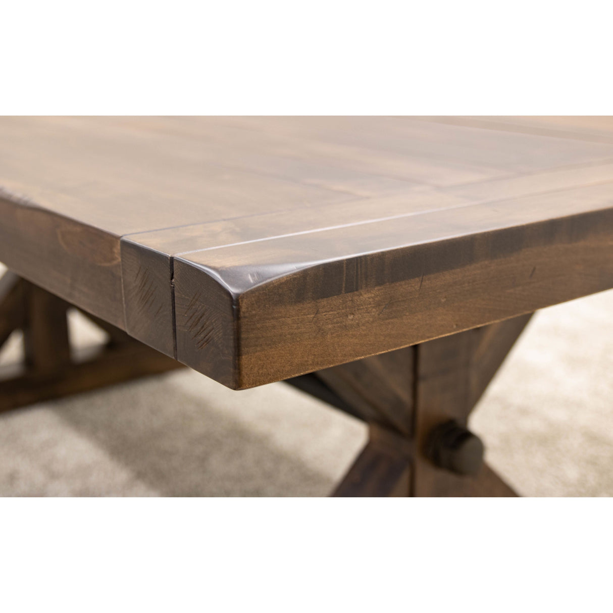 Auburn Maple Wood Extending Dining Table with Built-Down Top | CO