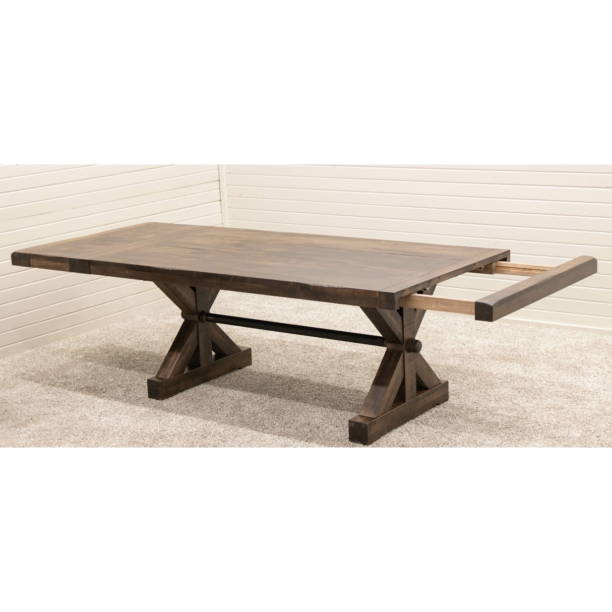 Auburn Maple Wood Extending Dining Table with Built-Down Top | CO