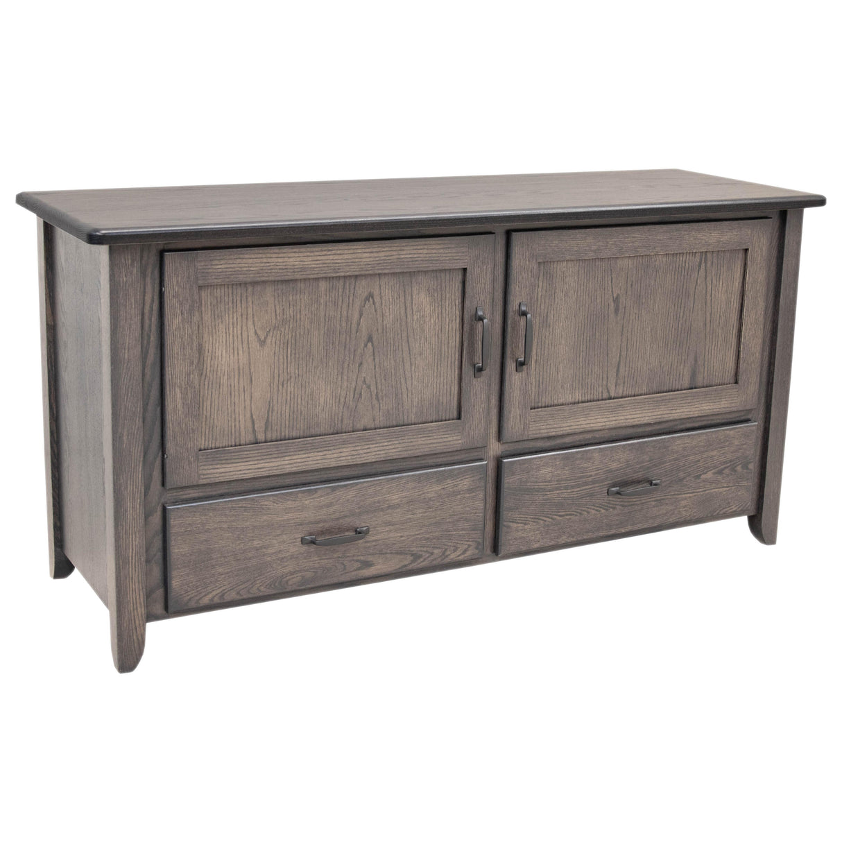 Austin 60" Oak Wood TV Console with Wood Doors | SB