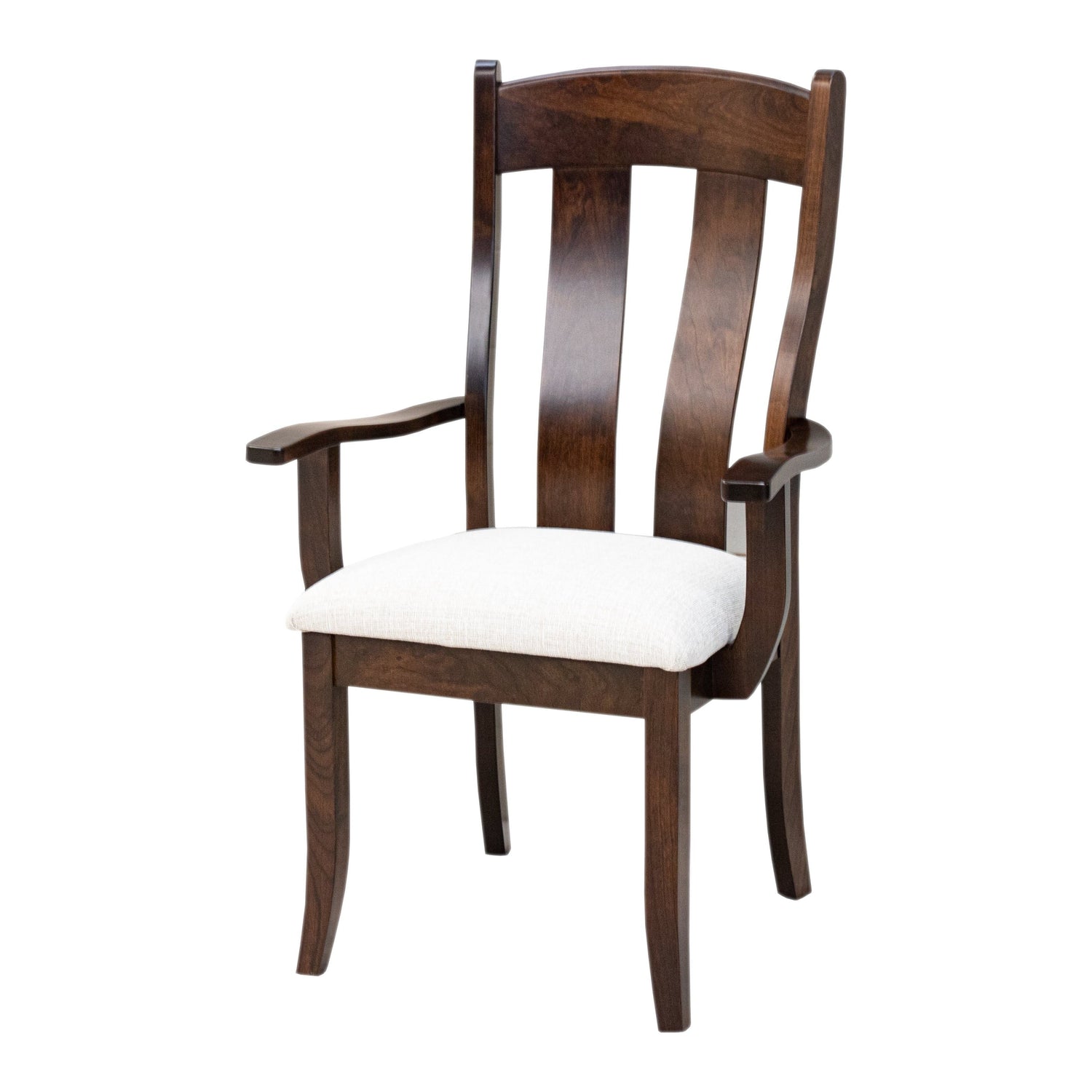 Austin Cherry Wood Arm Dining Chair with Fabric Seat | ASB