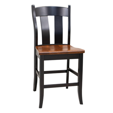 Austin 24" Black & Wood Stationary Bar Stool | M-EB&E-MC