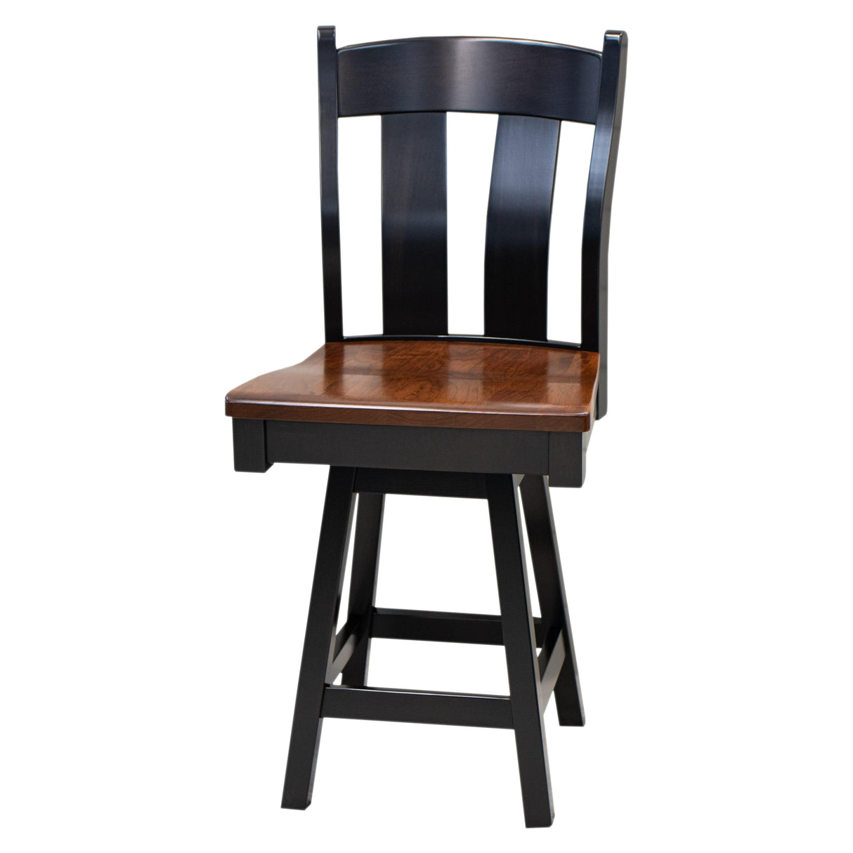 Austin 24" Black & Wood Swivel Bar Stool | M-EB&C-MC
