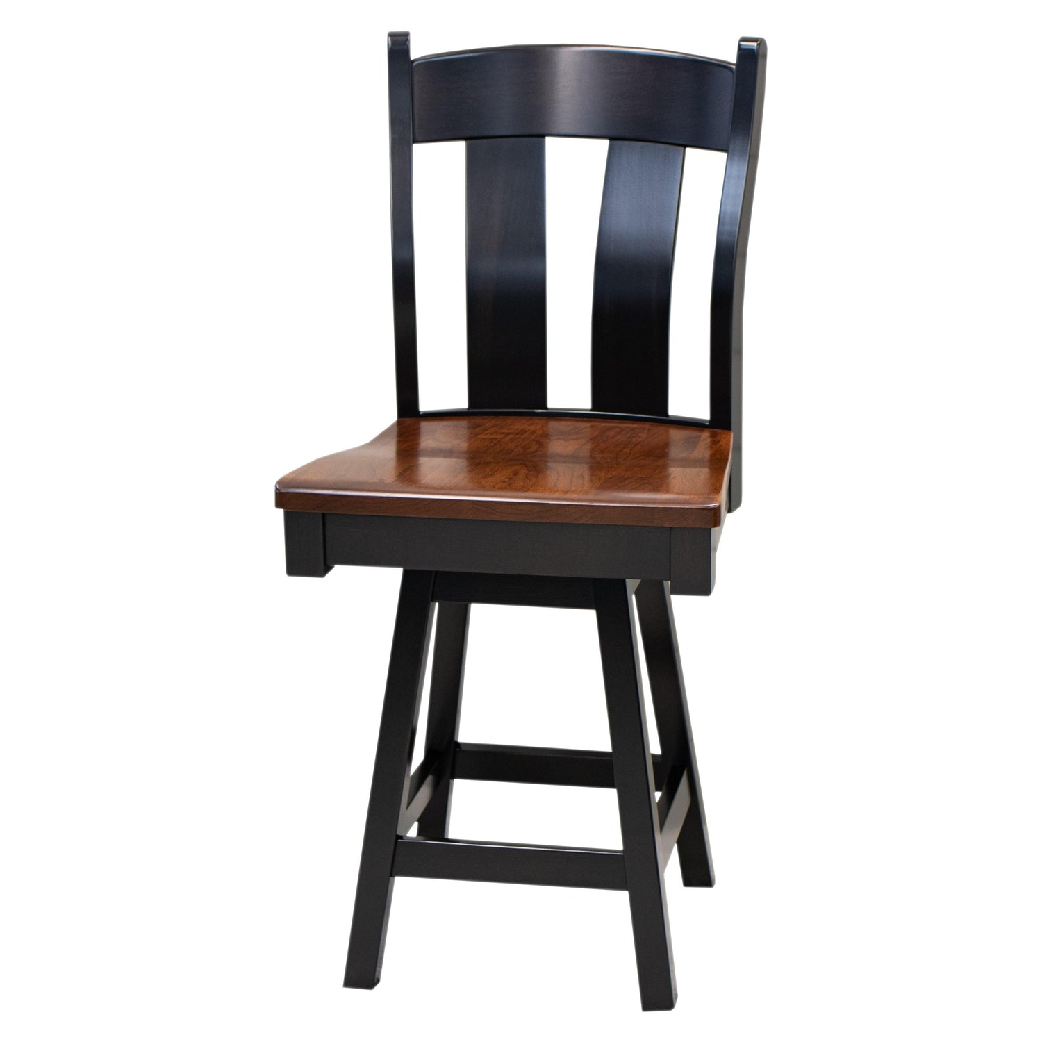 Austin 24" Black & Wood Swivel Bar Stool | M-EB&C-MC