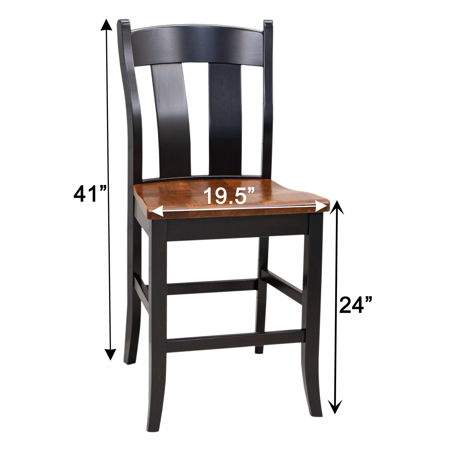 Austin 24" Black & Wood Stationary Bar Stool | M-EB&E-MC