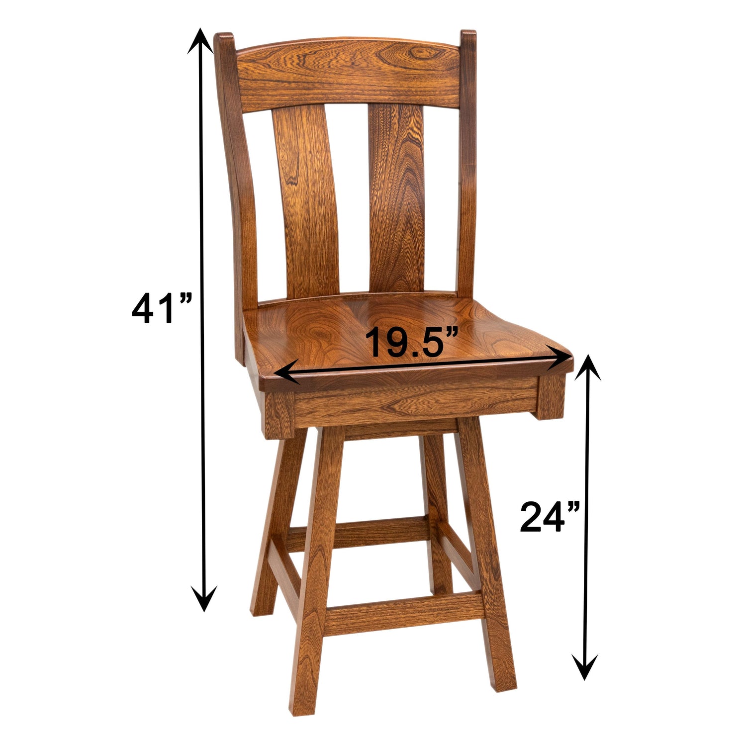 Austin 24" Elm Wood Swivel Bar Stool | MC