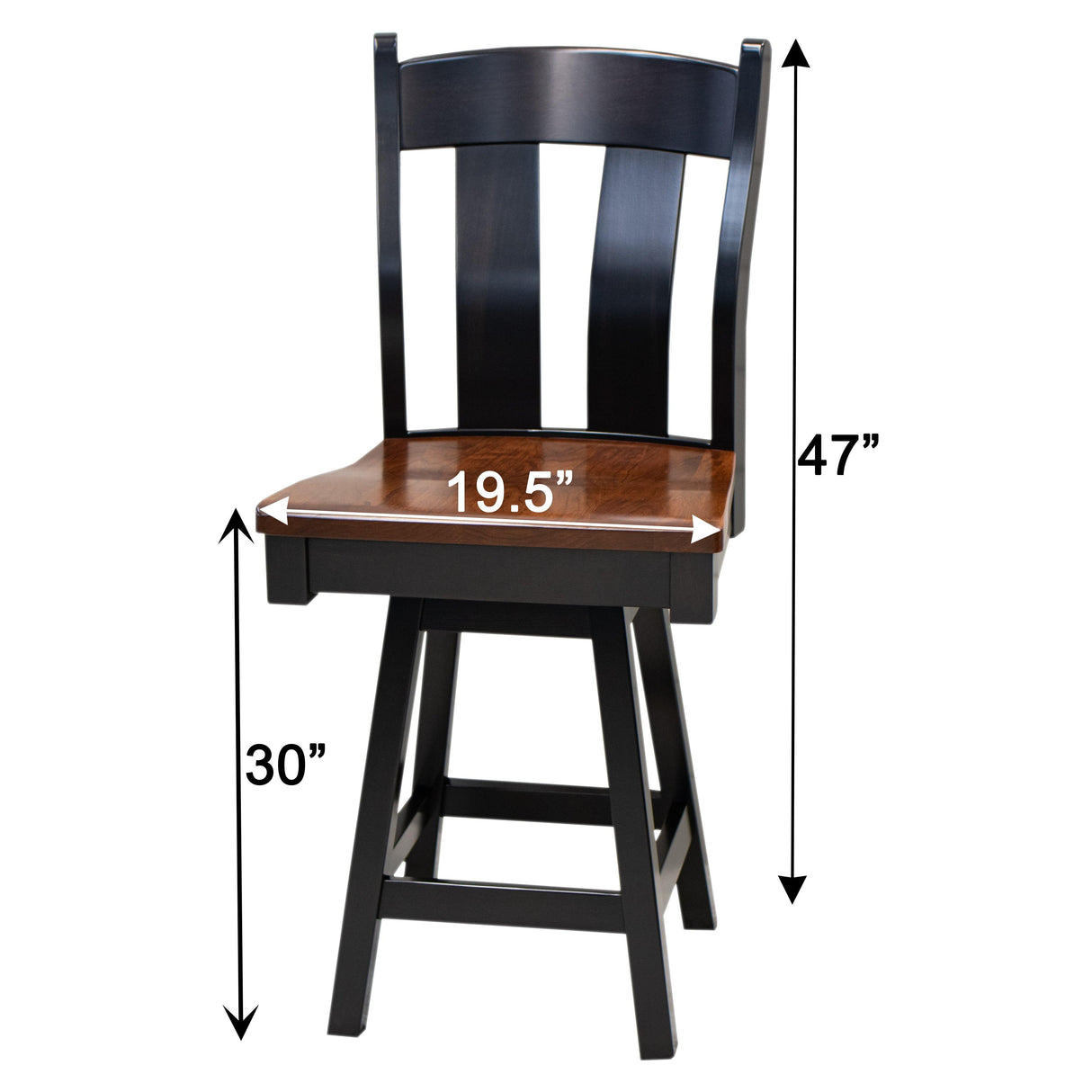 Austin 24" Black & Wood Swivel Bar Stool | M-EB&C-MC