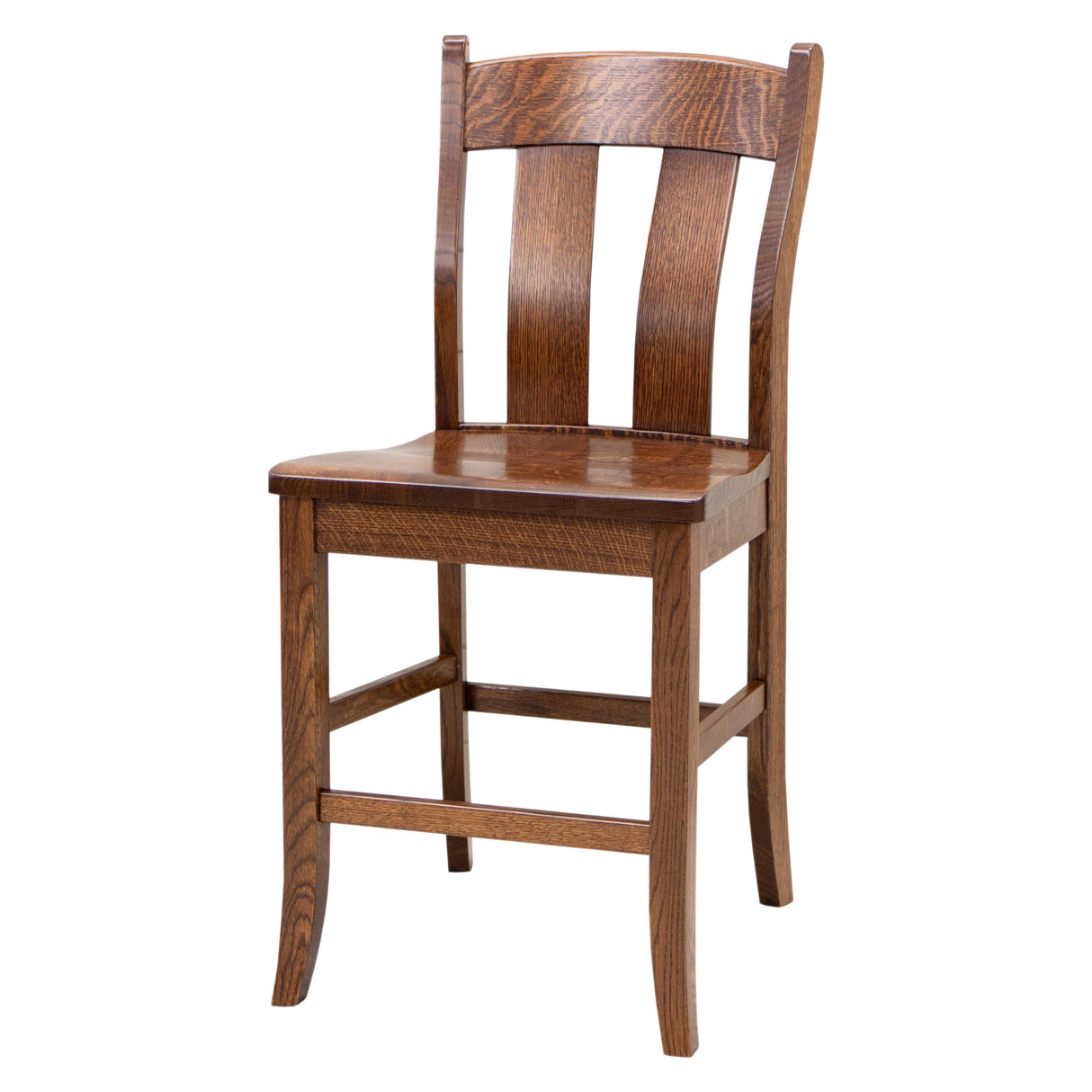 Austin 24" Quarter Sawn White Oak Wood Stationary Bar Stool | ASB