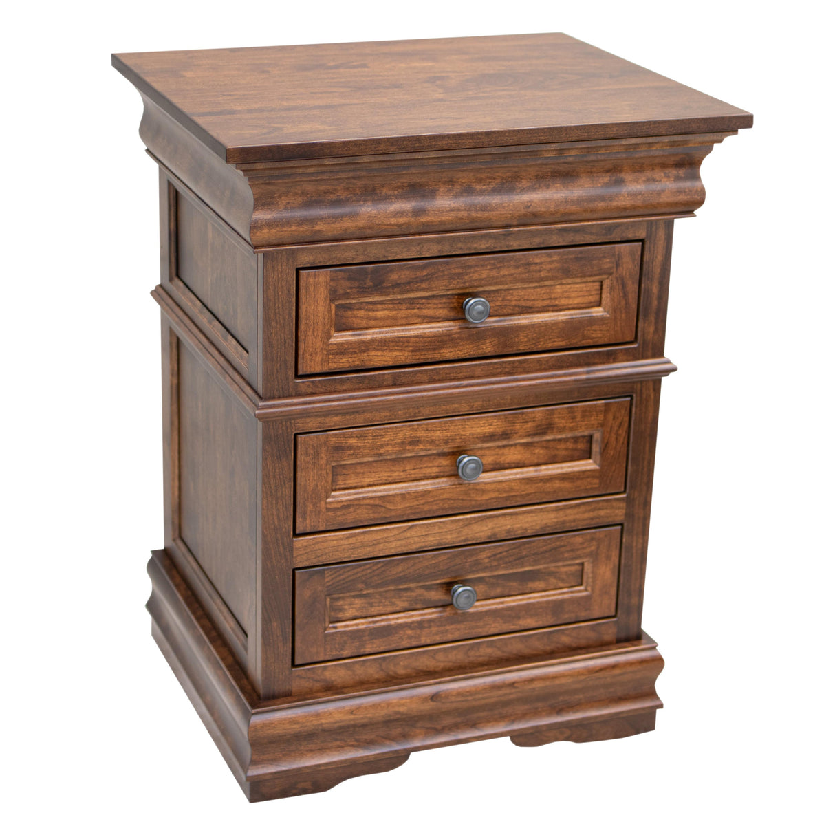 Belmont Cherry Wood 3-Drawer Nightstand | ASB