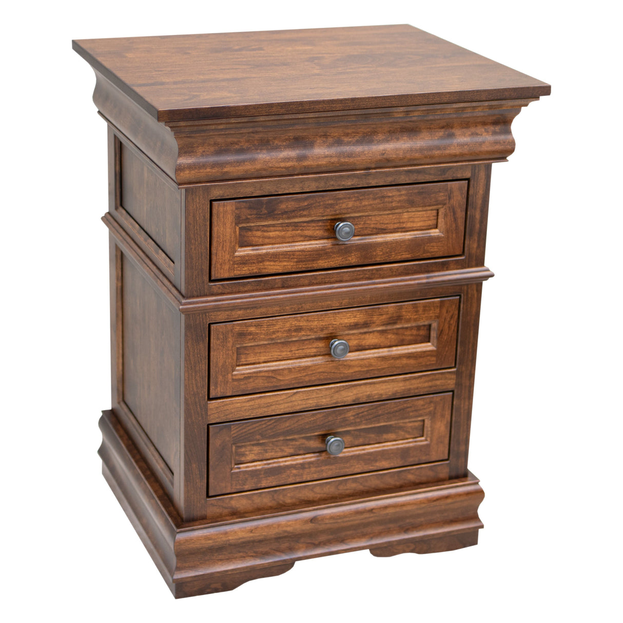 Belmont Cherry Wood 3-Drawer Nightstand | ASB