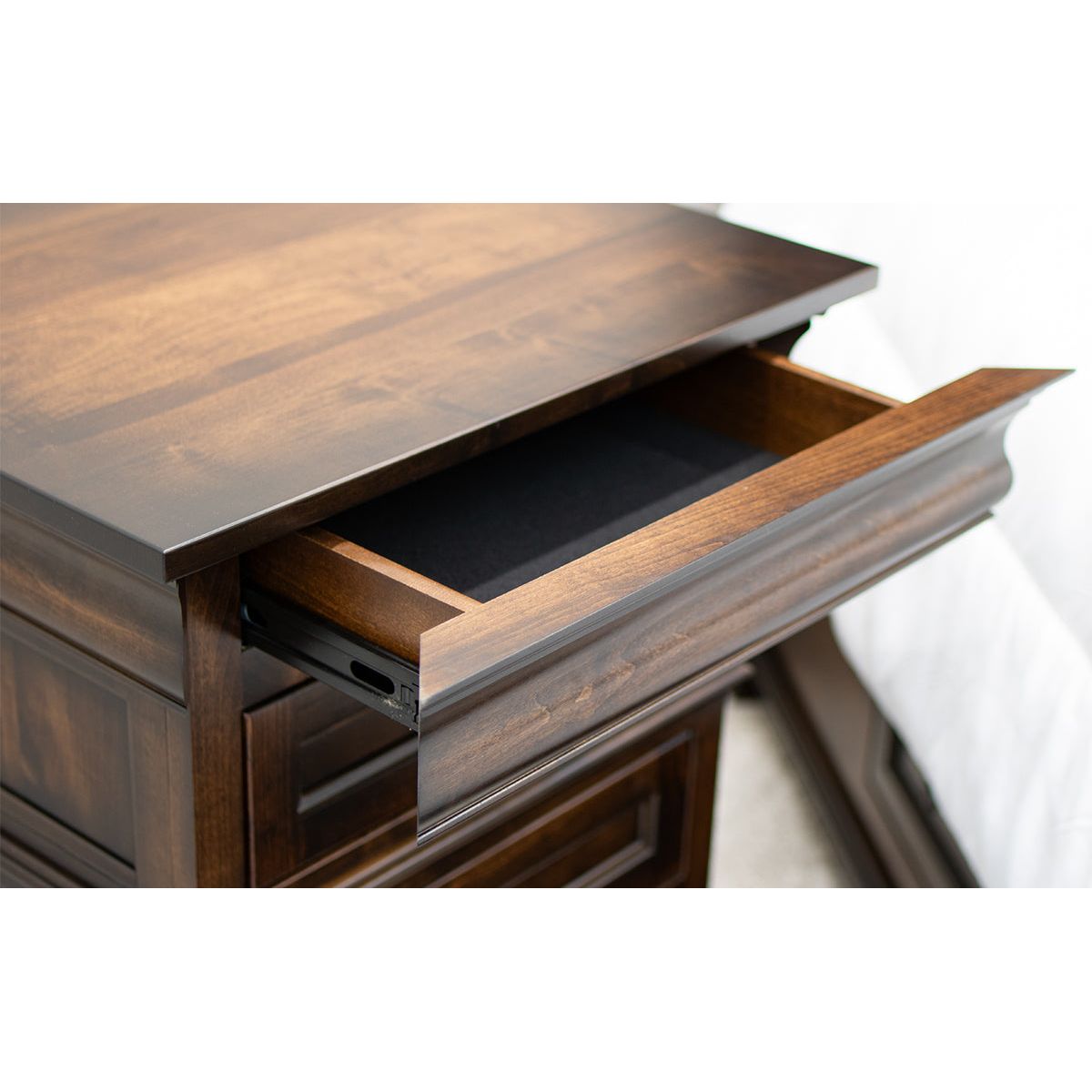 Belmont Maple Wood 3-Drawer Nightstand | ASB-BURN