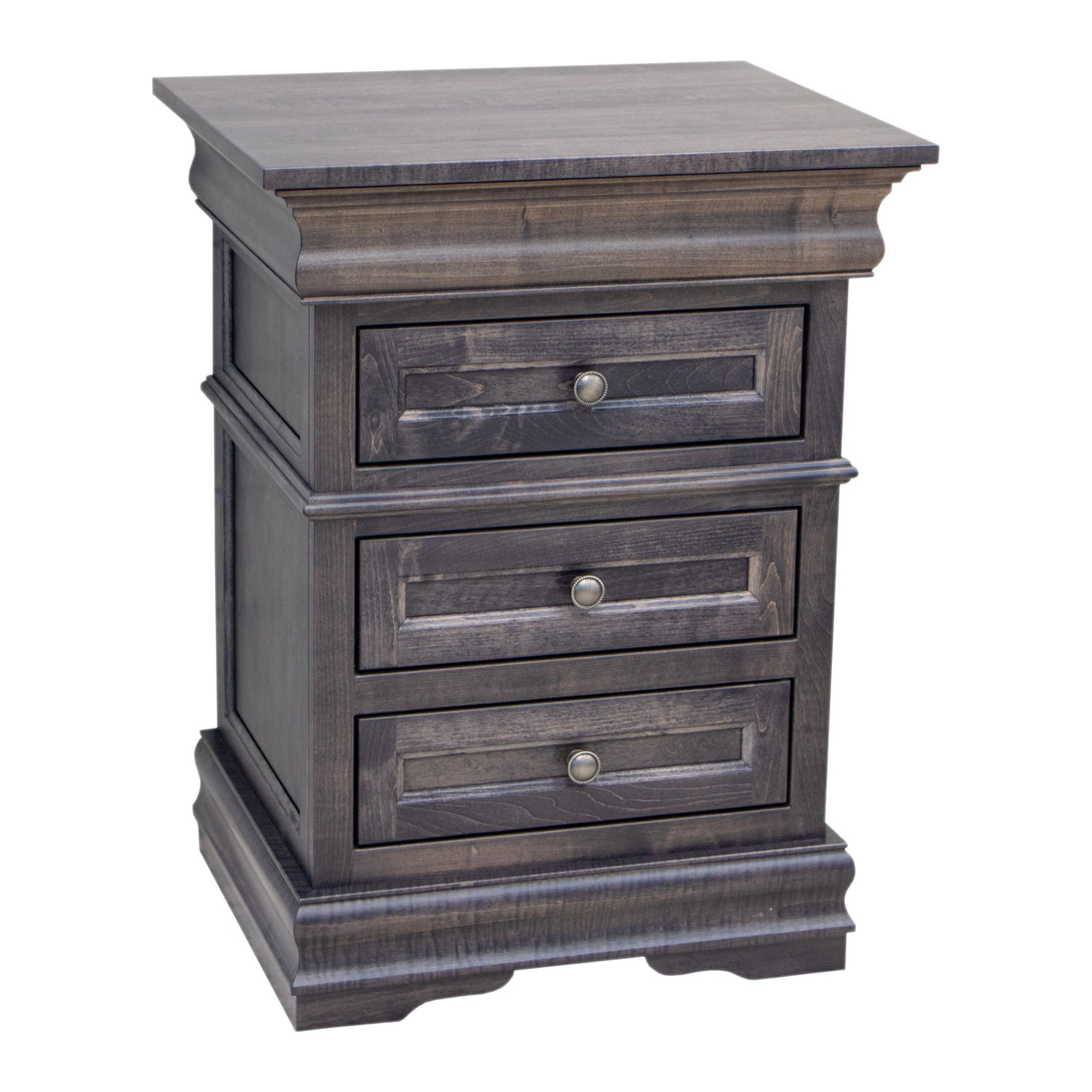 Belmont Maple Wood 3-Drawer Nightstand | GS