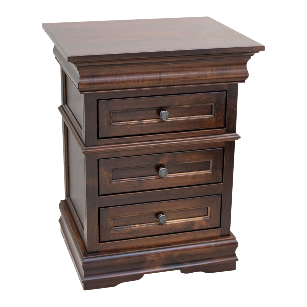 Belmont Maple Wood 3-Drawer Nightstand | RT