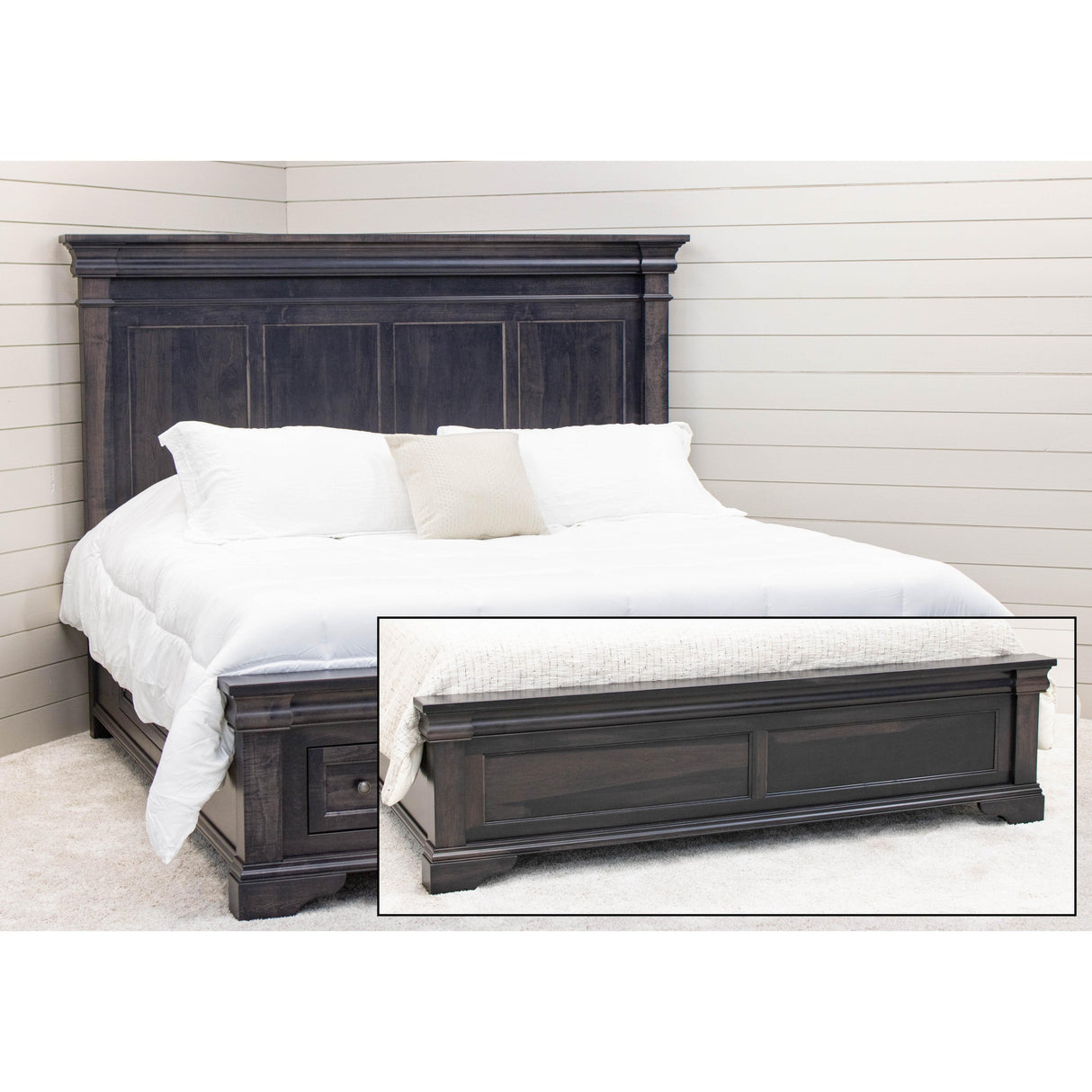 Belmont Queen Maple Wood Storage Platform Bed | GS