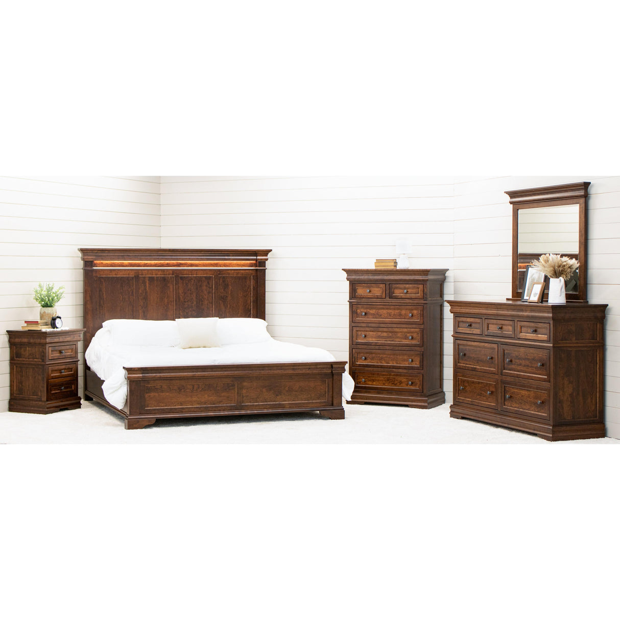 Belmont Full Cherry Wood Storage Platform Bed | ASB