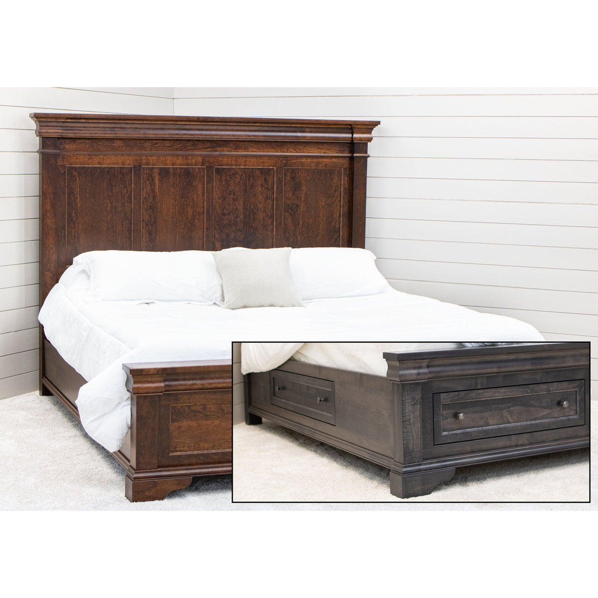 Belmont Full Cherry Wood Storage Platform Bed | ASB