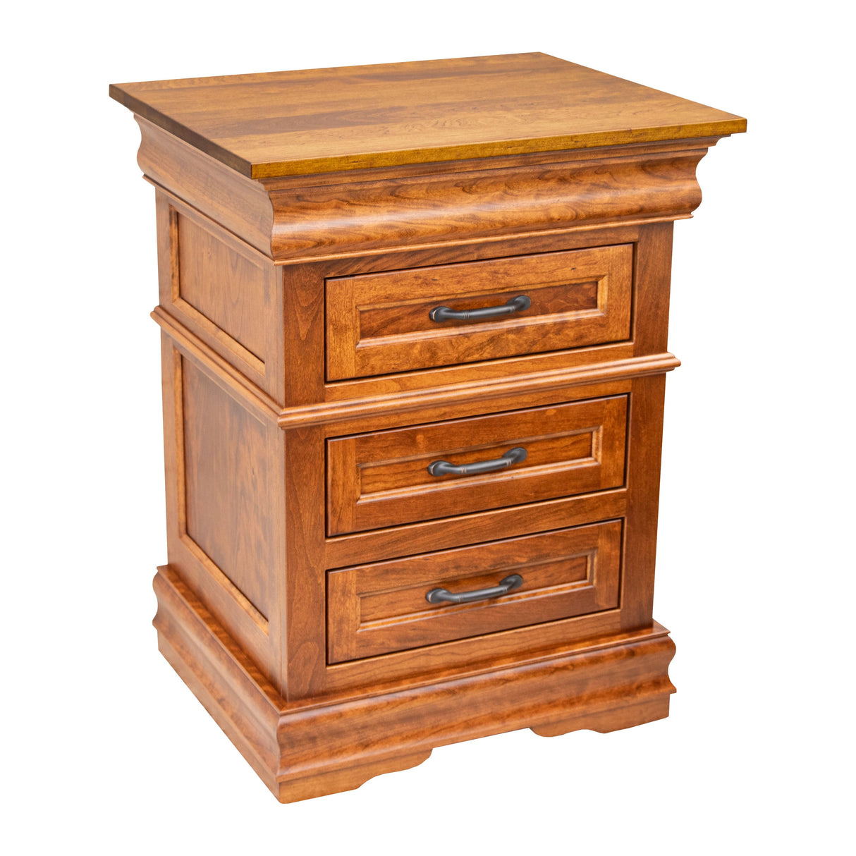 Belmont Cherry Wood 3-Drawer Nightstand | MC