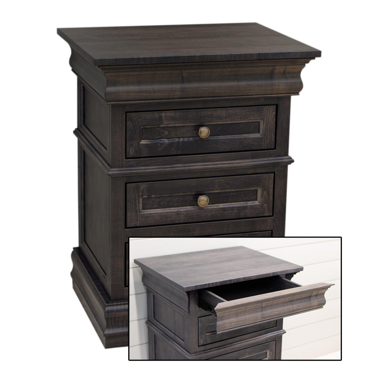 Belmont Maple Wood 3-Drawer Nightstand | DK