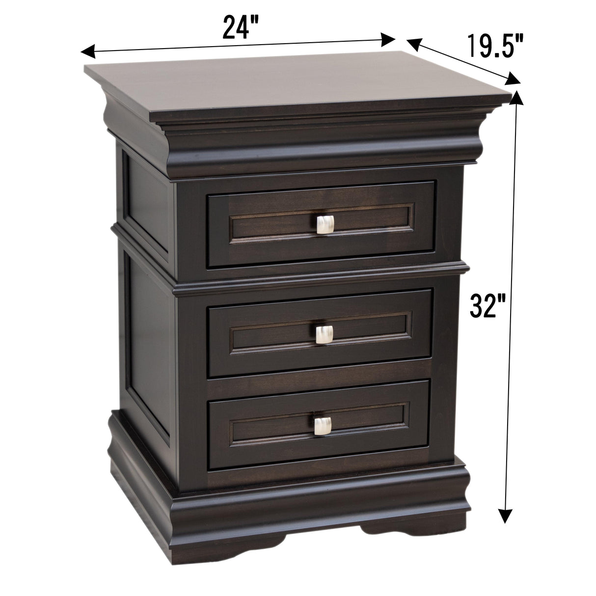Belmont 3-Drawer Nightstand